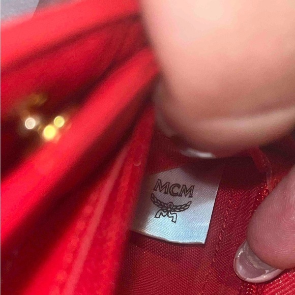 FINAL PRICE MCM Tri-Fold Red Leather Wallet - Picture 14 of 15